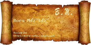 Bors Máté névjegykártya