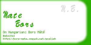mate bors business card